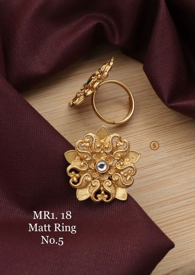 MR1 Designer Rajawadi Matt Rings Wholesalers In Delhi
